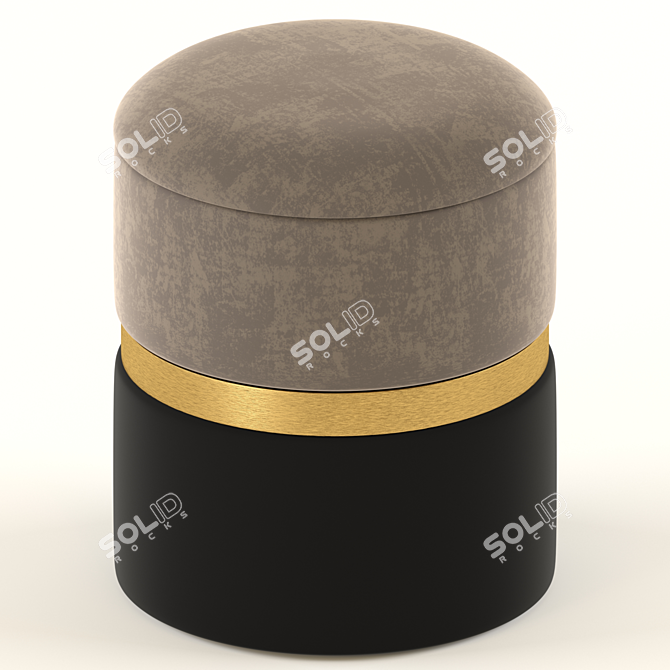 Luxury Gray Velvet Storage Ottomans 3D model image 4