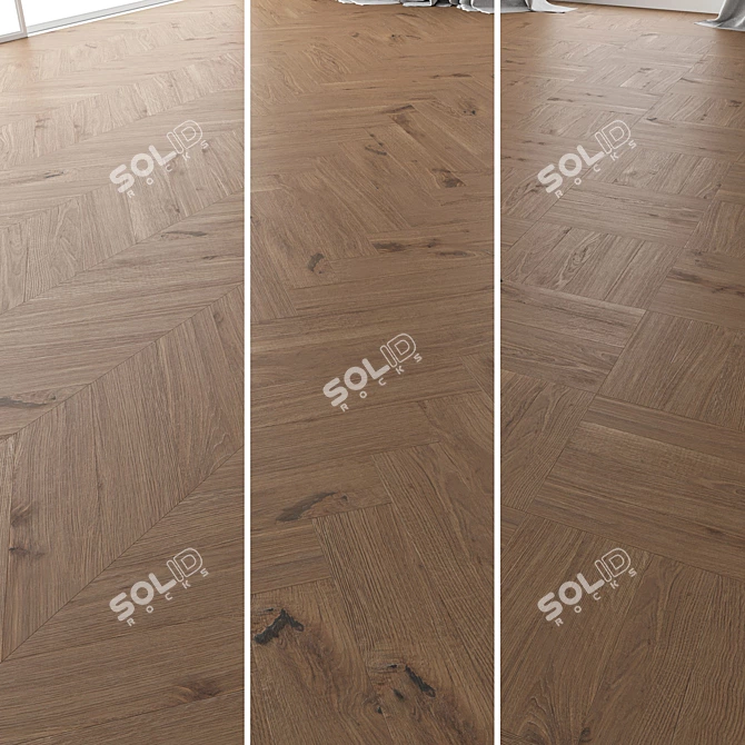 Versatile Parquet Oak Flooring Kit 3D model image 1