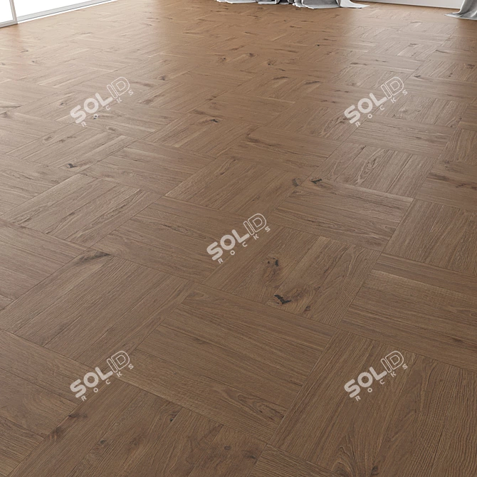 Versatile Parquet Oak Flooring Kit 3D model image 2