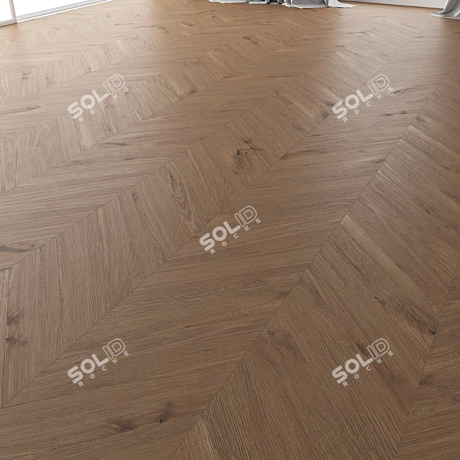 Versatile Parquet Oak Flooring Kit 3D model image 3