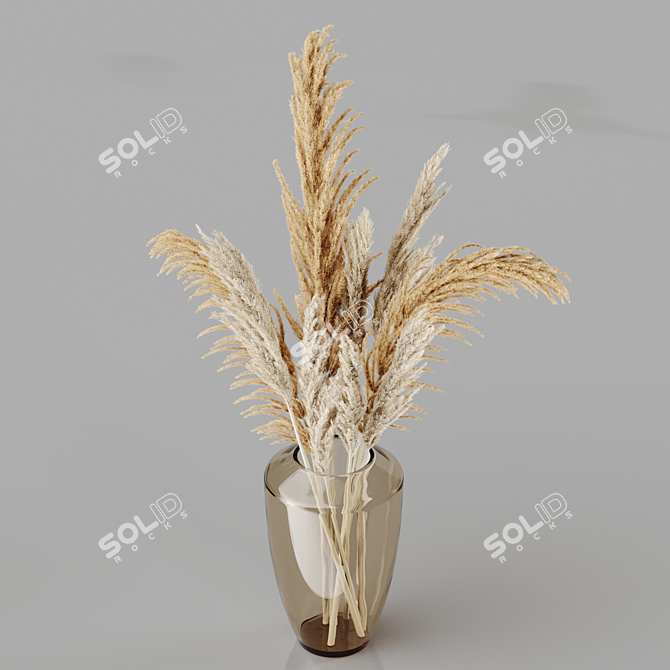 Elegant H28 Brown Glass Vase 3D model image 2