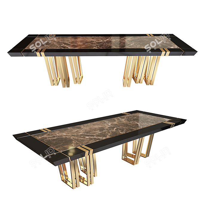 Apotheosis Brass Dining Table 3D model image 1