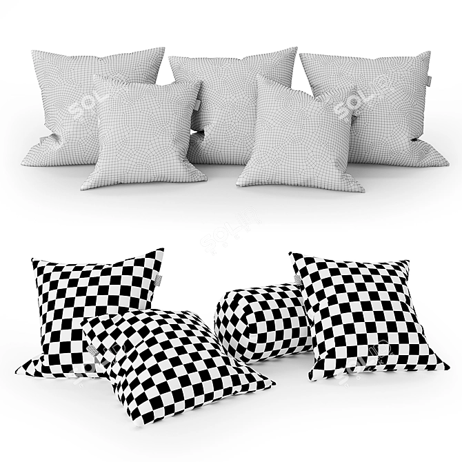 Luxury Home Decor Pillows Set 3D model image 3