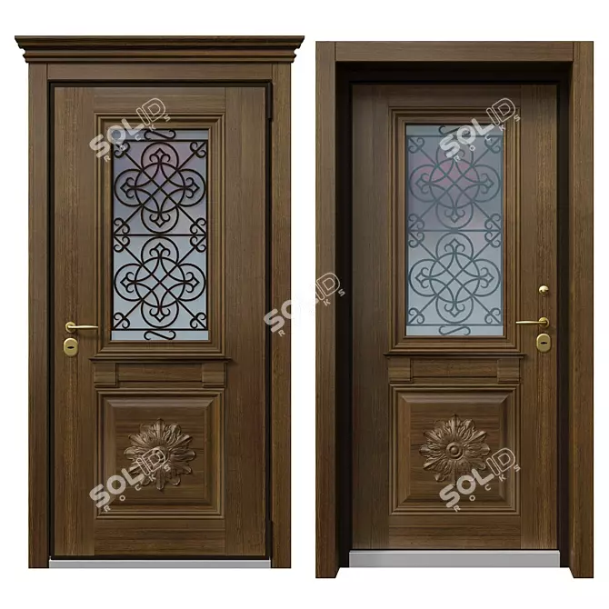 Om TermoWood: Innovative Thermal Insulation Wooden Doors 3D model image 1