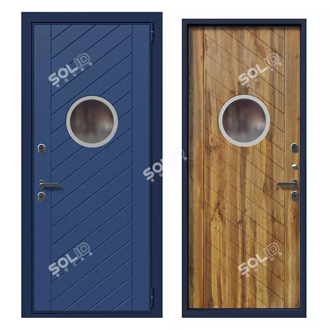 Thermowood Doors: Stylish, Secure, Smart 3D model image 1