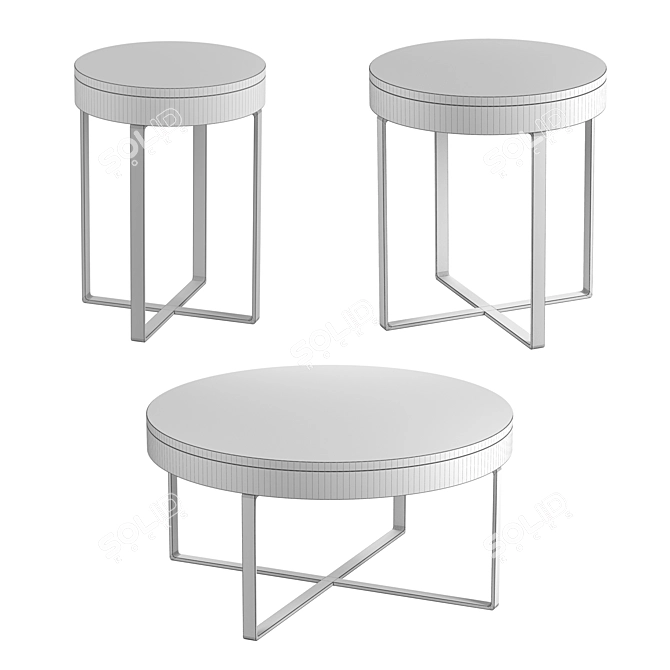 Sits Secret Metal Coffee Tables 3D model image 2