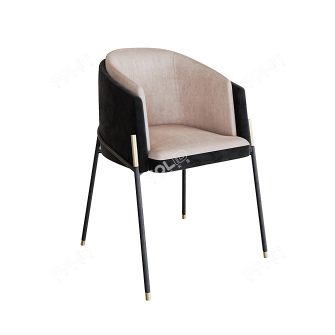 Elegant Brass Dining Chair 3D model image 1