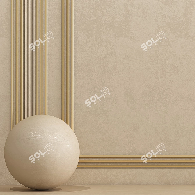 Elegant Almond Plaster with Molding 3D model image 2