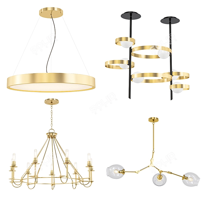 Modern Pendant Light Collection 3D model image 1