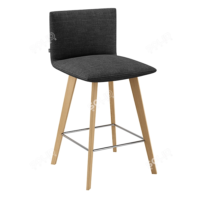 Modern High-Back Jalis Chair 3D model image 3