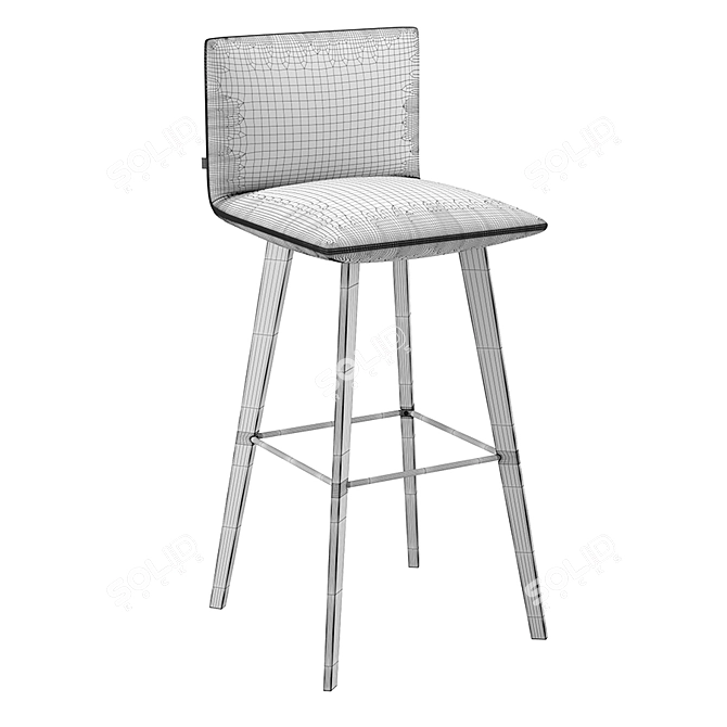 Modern High-Back Jalis Chair 3D model image 4