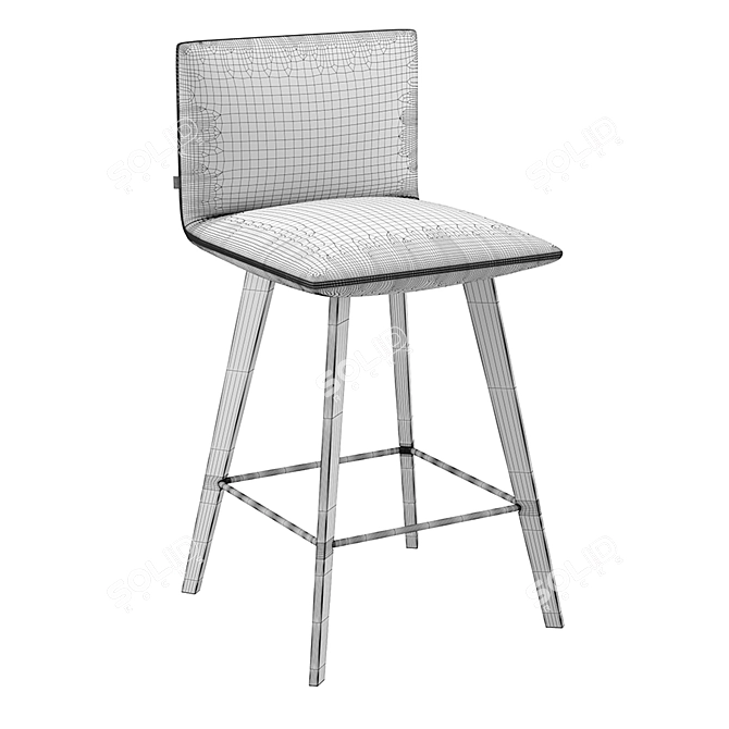 Modern High-Back Jalis Chair 3D model image 5