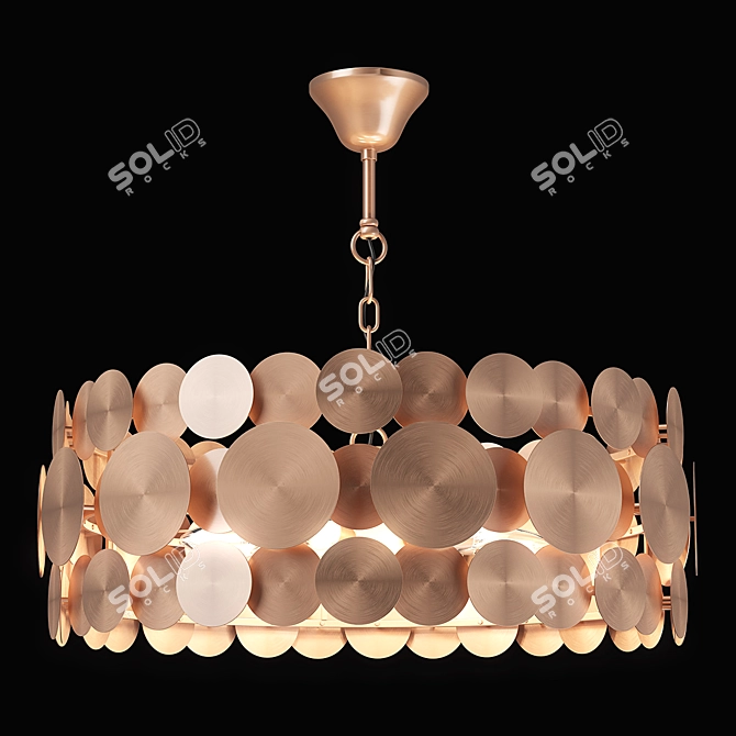 Elegant Brass Pendant Chandelier 3D model image 1