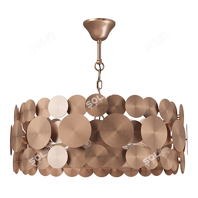 Elegant Brass Pendant Chandelier 3D model image 2