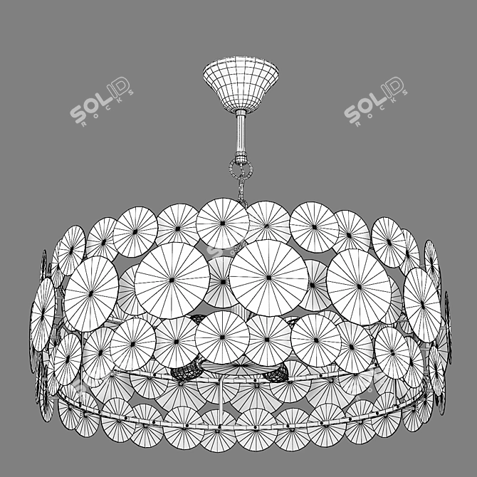 Elegant Brass Pendant Chandelier 3D model image 3