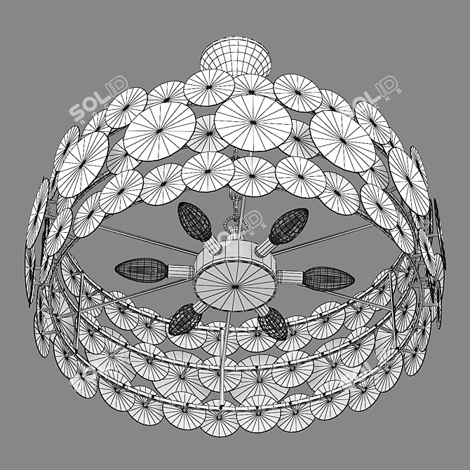 Elegant Brass Pendant Chandelier 3D model image 4