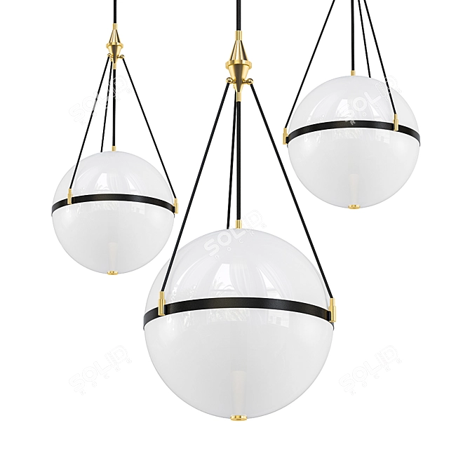 Modern Metal Pendant Light 3D model image 1