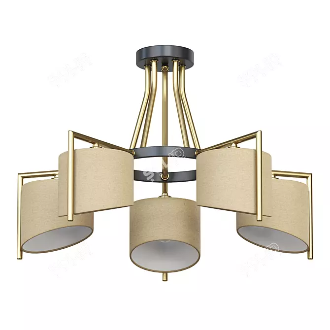 Elegant Textile Pendant Lamp 3D model image 1