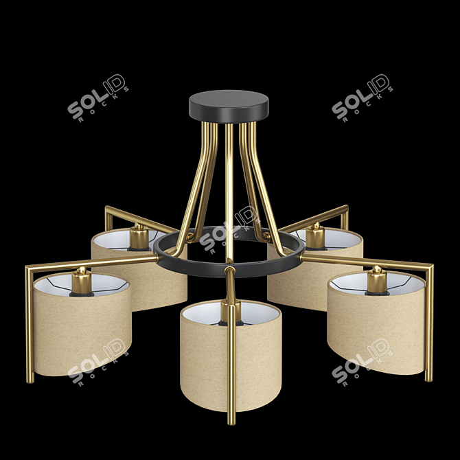 Elegant Textile Pendant Lamp 3D model image 2