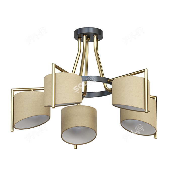 Elegant Textile Pendant Lamp 3D model image 3