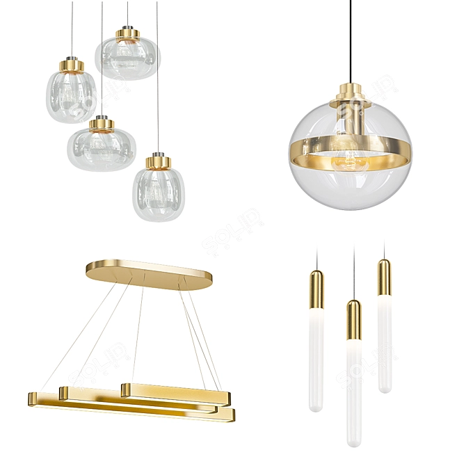 Modern Chandelier Collection 3D model image 1