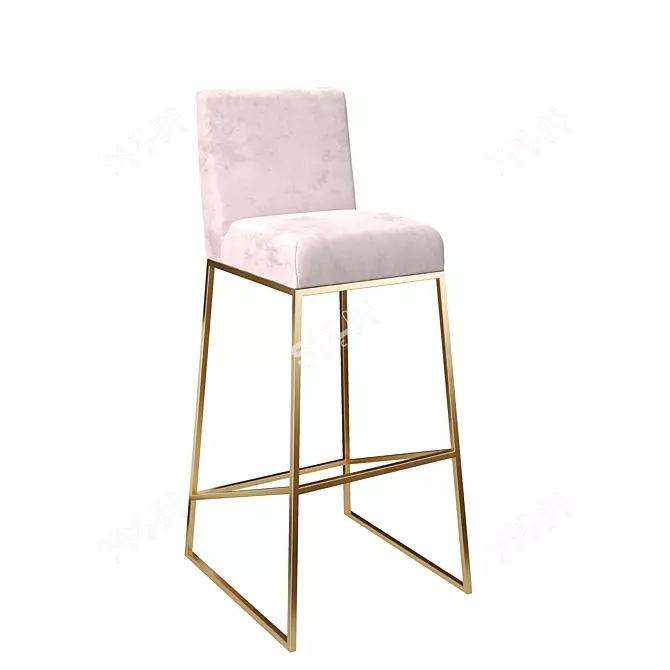 Luxury Brass Bar Chair 3D model image 1