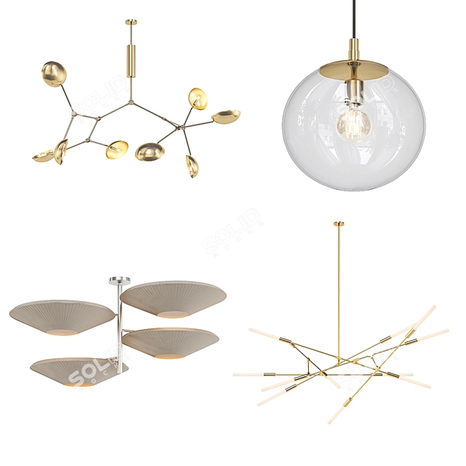 Contemporary Chandelier Collection 3D model image 1