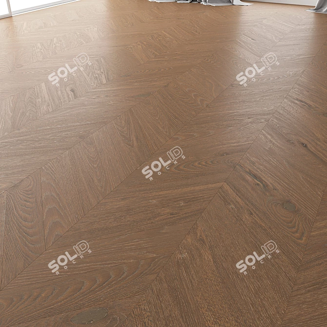 Premium Oak Parquet Set - Vincinyatta Brushed 3D model image 3