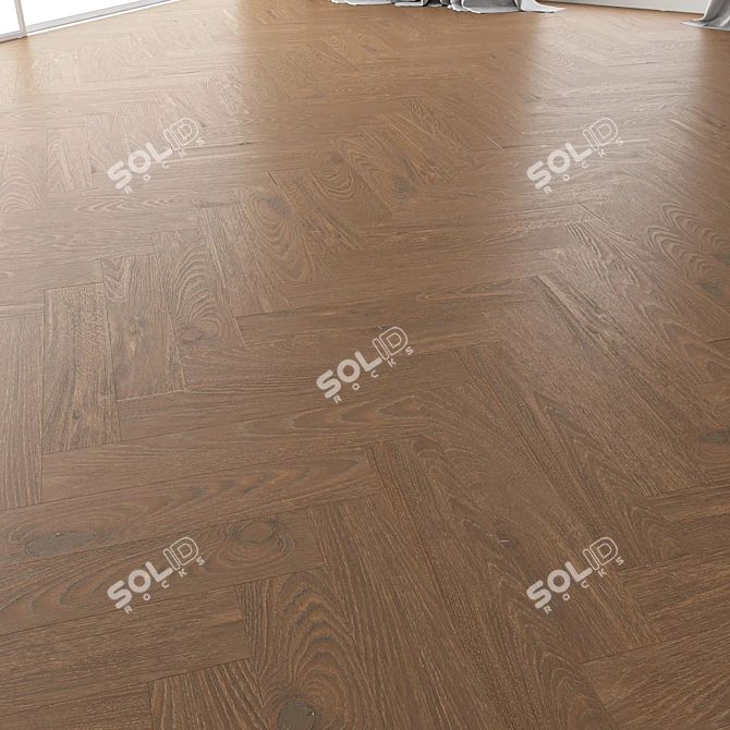 Premium Oak Parquet Set - Vincinyatta Brushed 3D model image 4