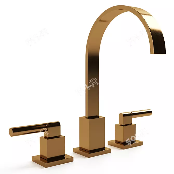 Sleek Modern Gooseneck Faucet 3D model image 1