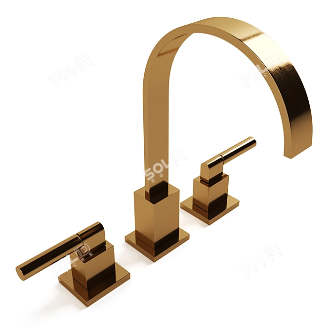 Sleek Modern Gooseneck Faucet 3D model image 2