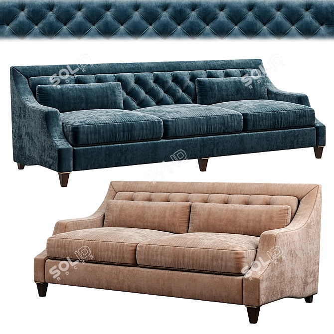 Max Tufted Sofa by BAKER - Luxurious and Stylish 3D model image 2