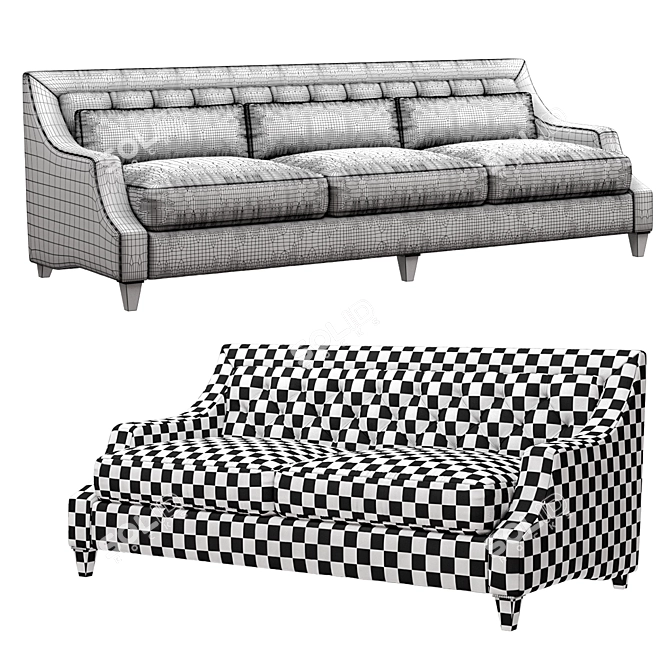 Max Tufted Sofa by BAKER - Luxurious and Stylish 3D model image 5