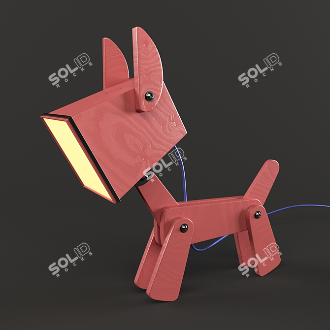 Adjustable Dogi Wood Table Lamp 3D model image 2