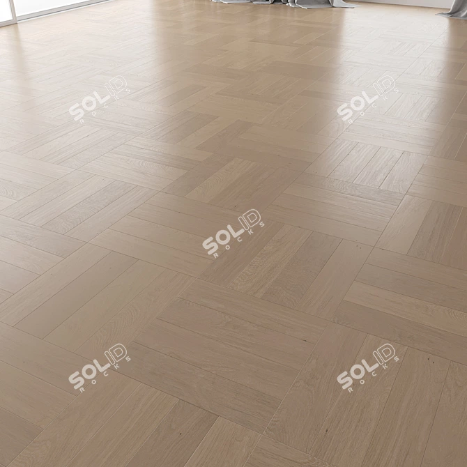 Title: Canna Brushed Oak Parquet Set 3D model image 2