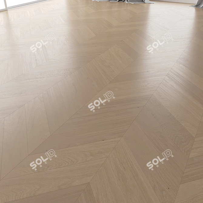 Title: Canna Brushed Oak Parquet Set 3D model image 3