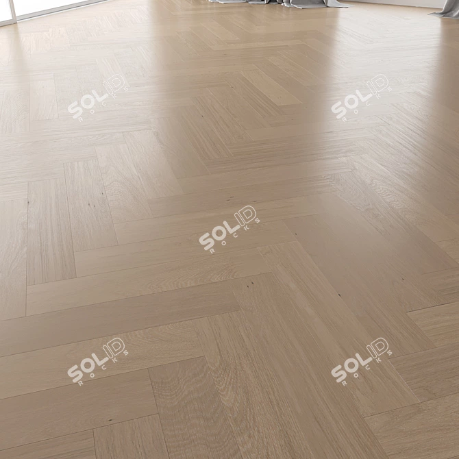 Title: Canna Brushed Oak Parquet Set 3D model image 4