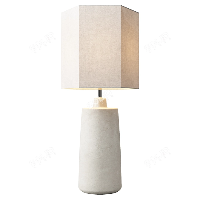 Elegance Illuminated: Ceramic Base Lamp 3D model image 2
