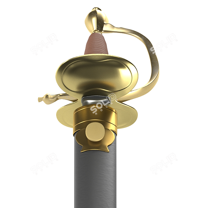 18th Century British Officer Sword 3D model image 3