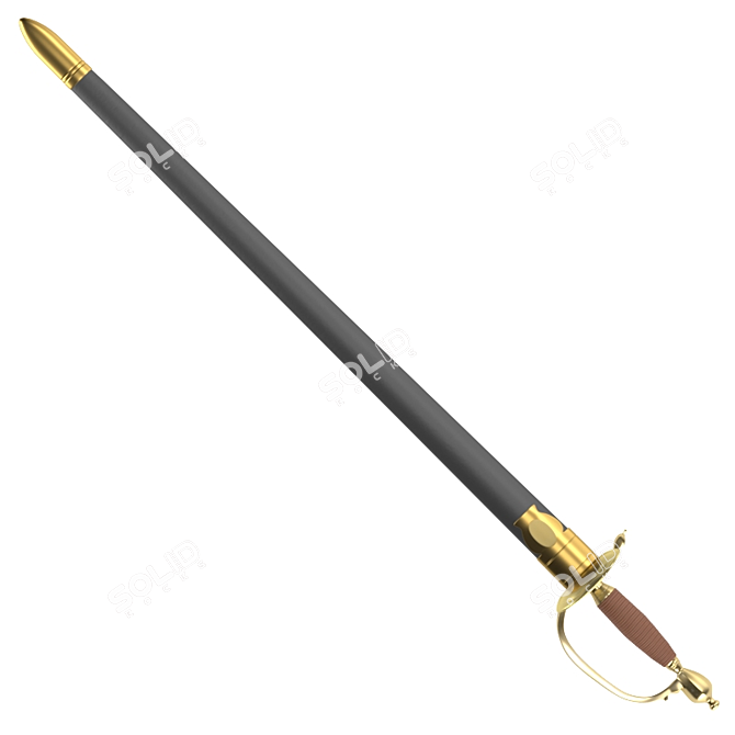 18th Century British Officer Sword 3D model image 6
