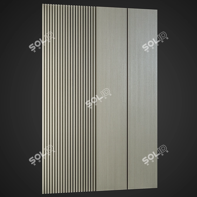 Wood Panel Rail 3D model image 1