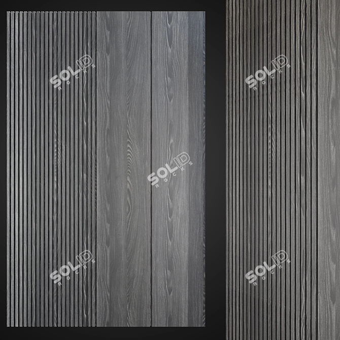 Wood Panel Rail 3D model image 2