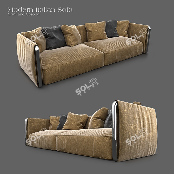 Elegant Italian Sofa 3D model image 6