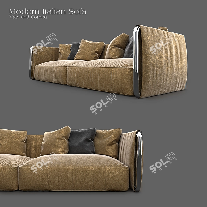 Elegant Italian Sofa 3D model image 10