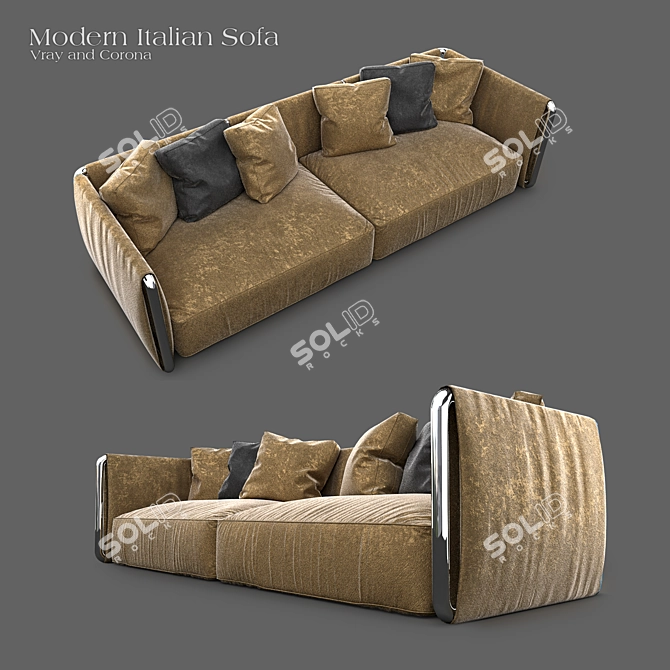 Elegant Italian Sofa 3D model image 11