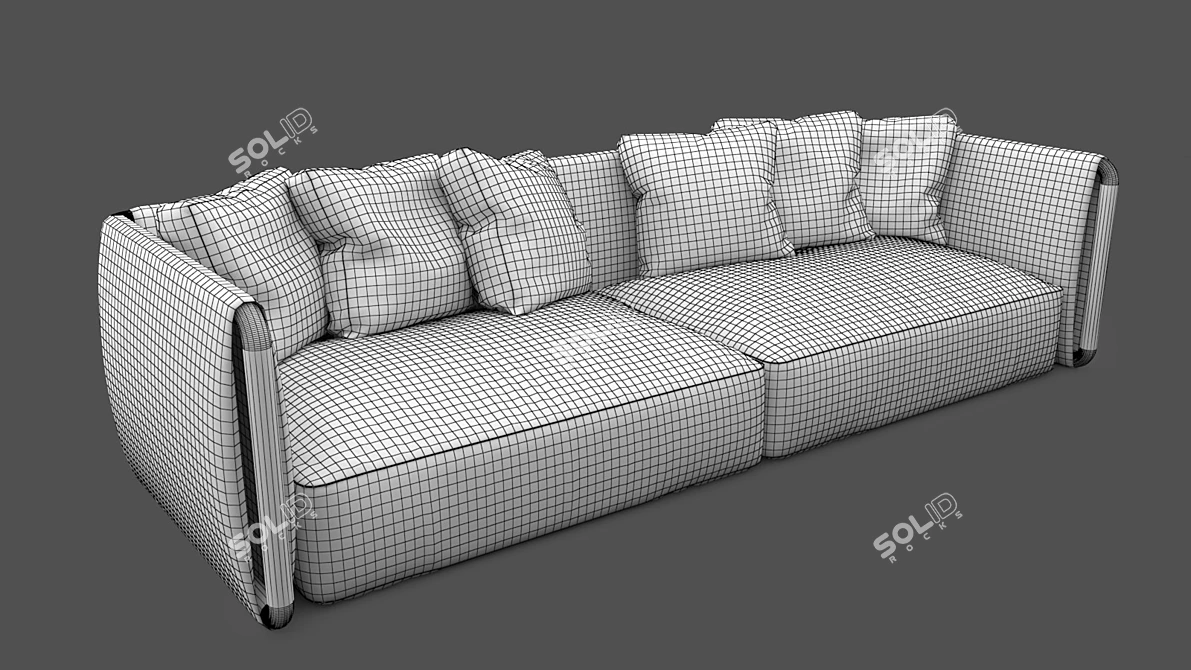 Elegant Italian Sofa 3D model image 12