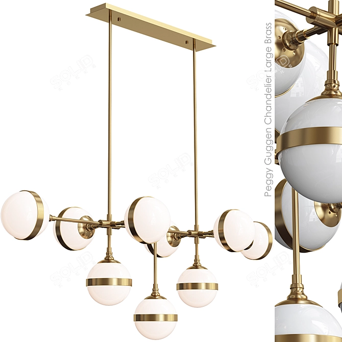 Peggy Guggen Chandelier - Elegant Large Brass Lighting 3D model image 1