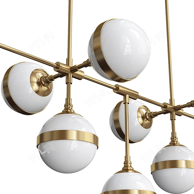 Peggy Guggen Chandelier - Elegant Large Brass Lighting 3D model image 3