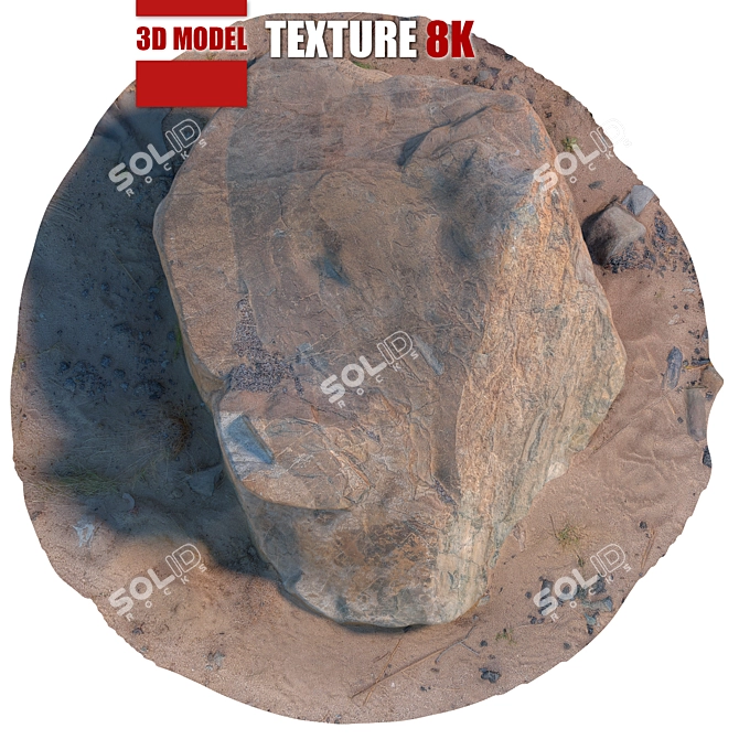 Detailed Stone 3D Model 3D model image 1