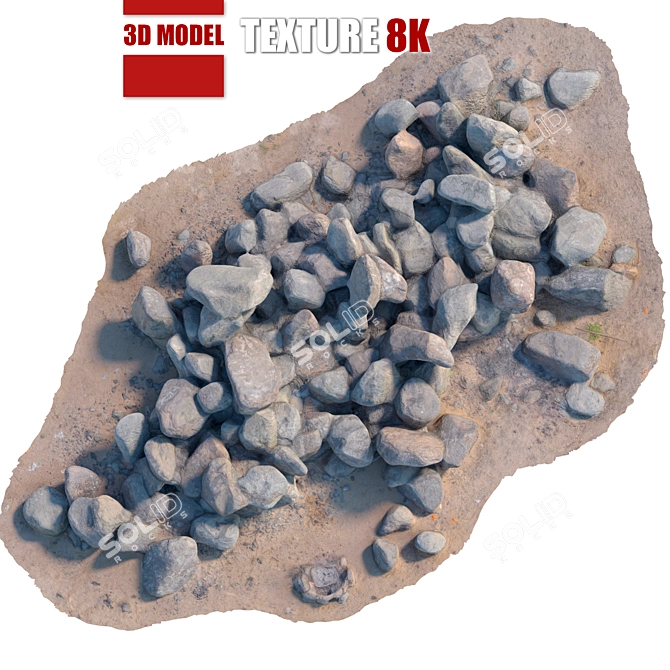 Detailed Stone Model - 8K Textured+Retopology 3D model image 1